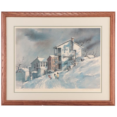 Robert Fabe Offset Lithograph "December Day," Late 20th Century