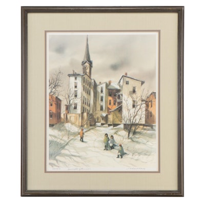 Robert Fabe Offset Lithograph "December Afternoon," Late 20th Century