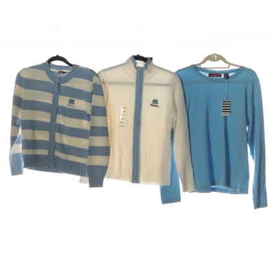 University of North Carolina Zip and Button-Front Sweaters and Long Sleeve Shirt