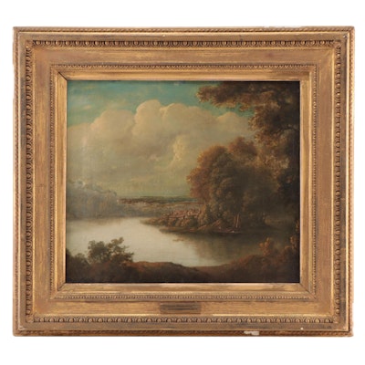 Style of Thomas Gainsborough Oil Painting "Near Inverary," Late 18th Century