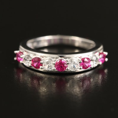 Sterling Ruby and White Sapphire Band
