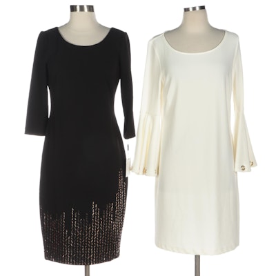 Calvin Klein and Boston Proper Embellished and Bell Sleeve Shift Dresses