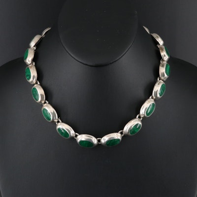 Mexican Sterling Malachite Necklace