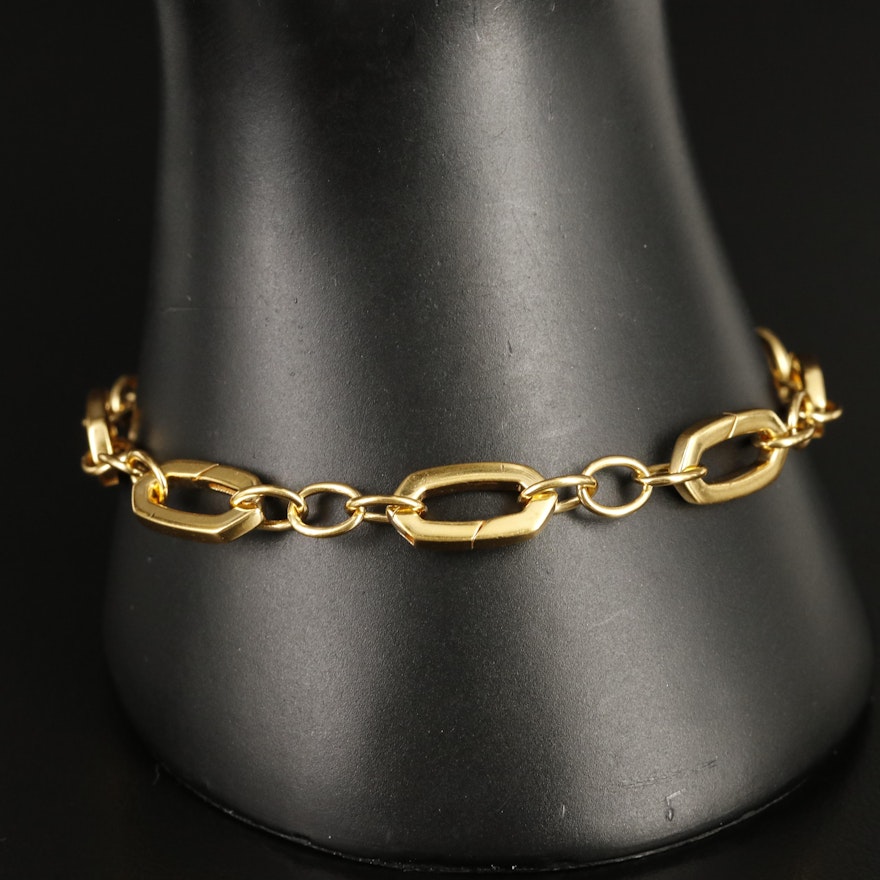 Sterling Fancy Link Bracelet with Articulating Links