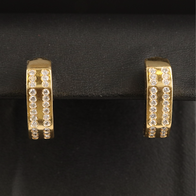 18K 0.78 CTW Diamond J Hoop Earrings