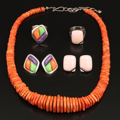 Desert Rose Trading Co. Sterling Jewelry Featuring Coral and Jasper