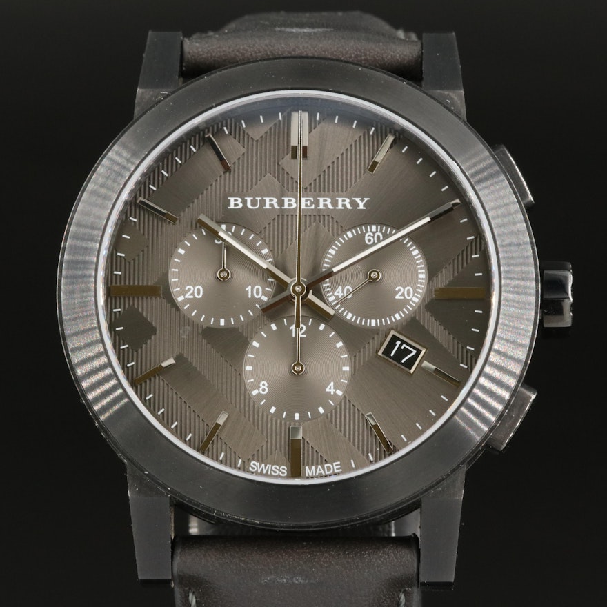 Burberry Gray "The City" Chronograph Wristwatch with Date