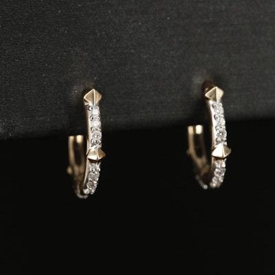 14K 0.12 CTW Diamond Small Huggie Earrings