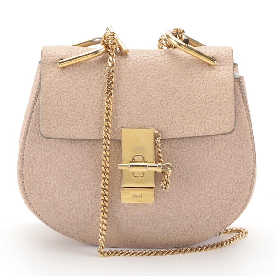 Chloé Drew Mini Shoulder Bag in Grained Leather