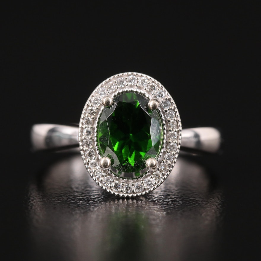 14K Diopside and Diamond Ring