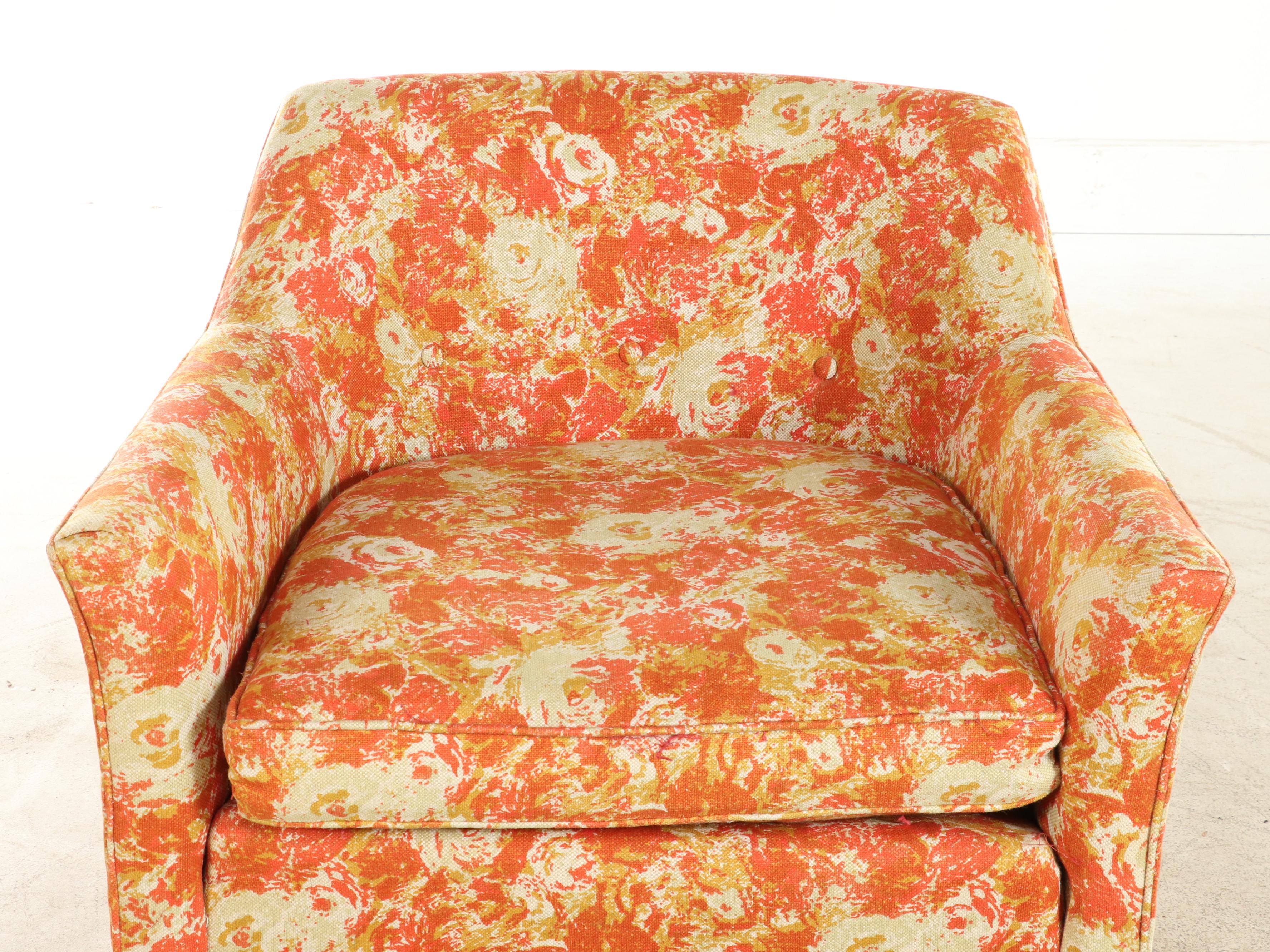 Pair of Drexel Heritage Modernist CustomUpholstered Swivel Tub Chairs