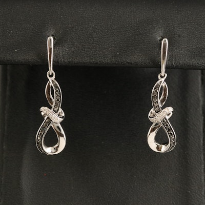 Sterling Diamond Infinity Earring
