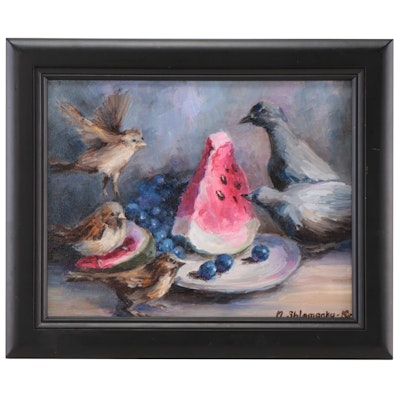 Nataliya Shlomenko Oil Painting "Bird Feast"