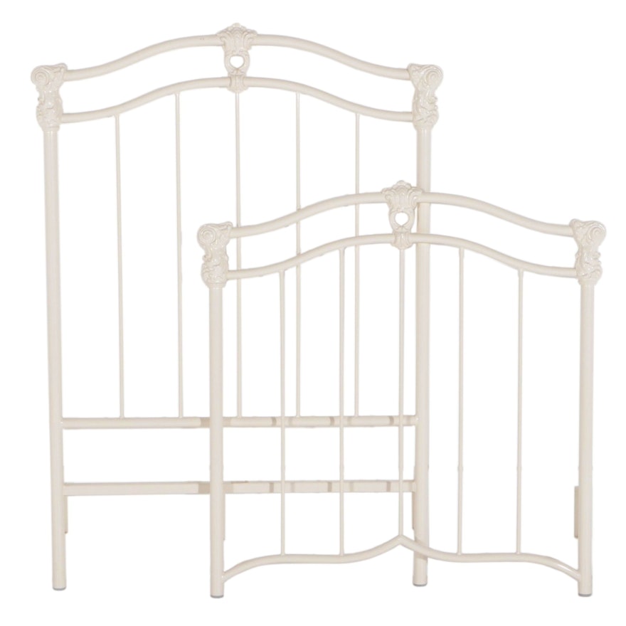 Victorian Style Powder Coated Cast Iron Twin Head and Footboard