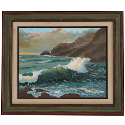 P. Forsgren Seascape Oil Painting