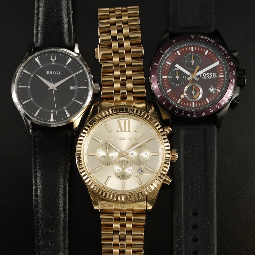 Bulova, Fossil and Michael Kors Quartz Wristwatches