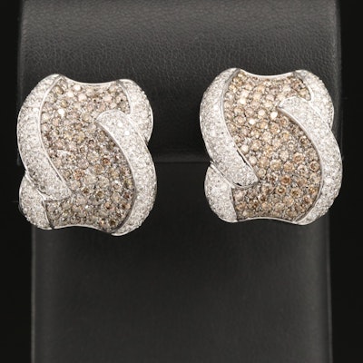 18K 6.49 CTW Pavé Diamond Earrings