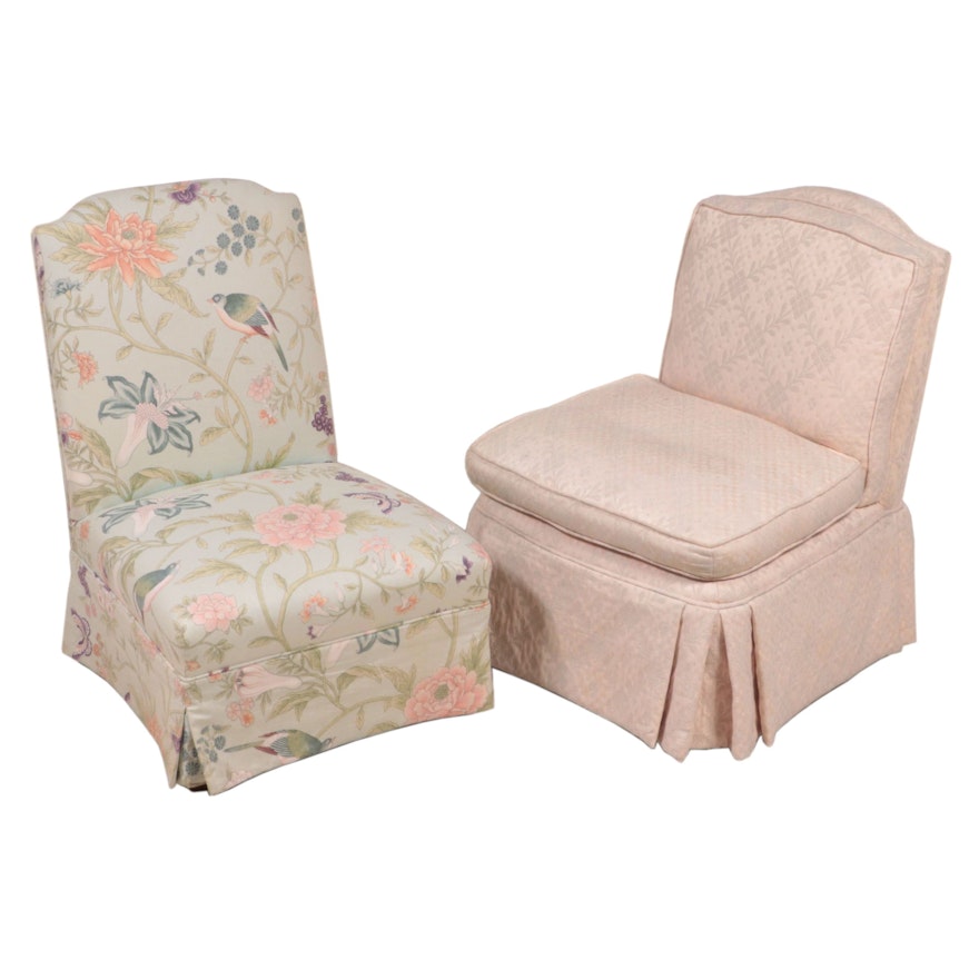Two Custom-Upholstered Child's Slipper Chairs, 20th Century
