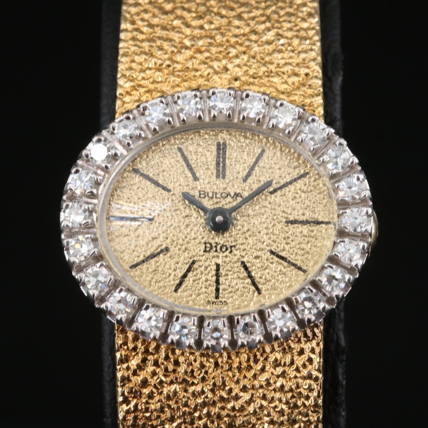 18K and Diamond Bulova Dior Wristwatch