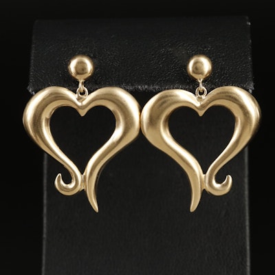 14K Heart Earrings