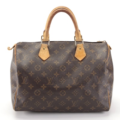 Louis Vuitton Speedy 30 Bag in Monogram Canvas and Vachetta Leather