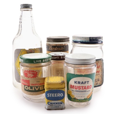 Kraft with Other Condiment Bottles and Tins, Mid-20th Century