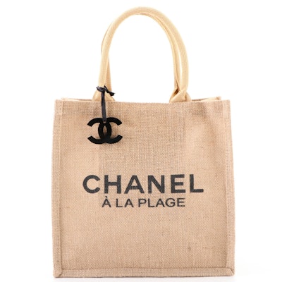 Chanel "À La Plage" Promotional Tote Bag in Burlap Weave