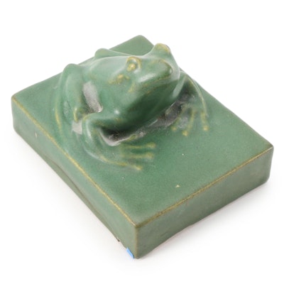 Rookwood Pottery Frog Paperweight, 1916