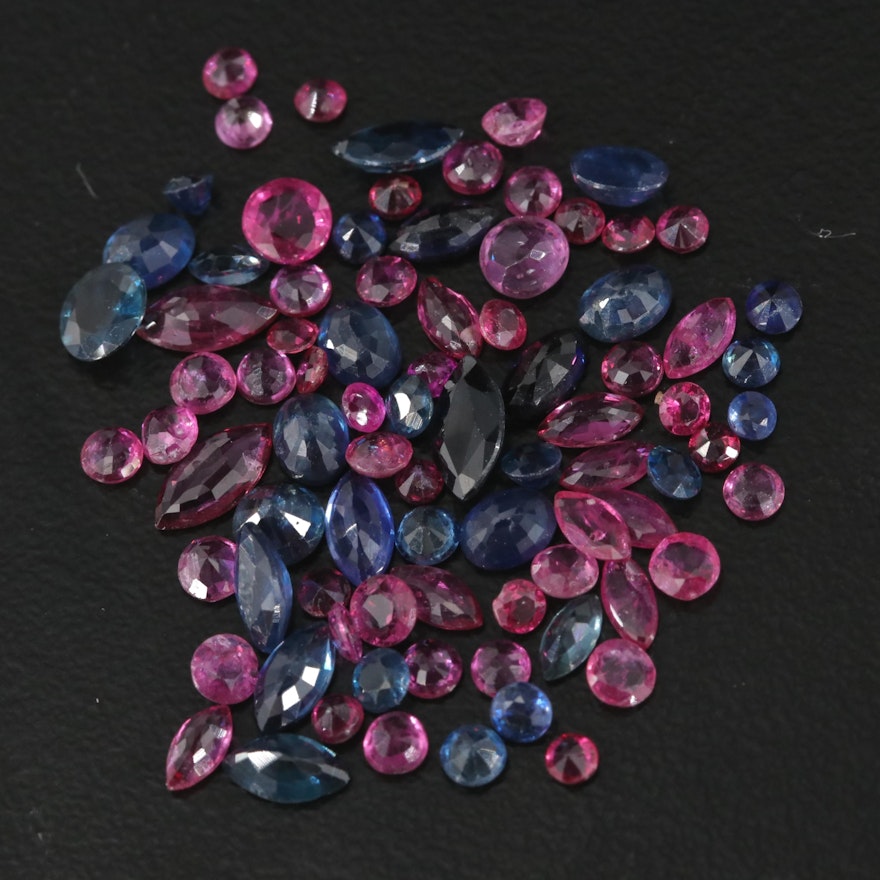 Loose 8.34 CTW Faceted Sapphires and Rubies