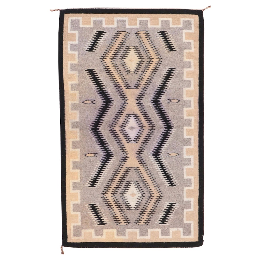 1'11 x 3'1 Handwoven Southwestern Style Navajo Accent Rug