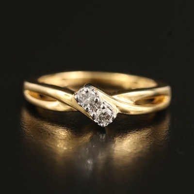 Sterling Diamond Bypass Ring