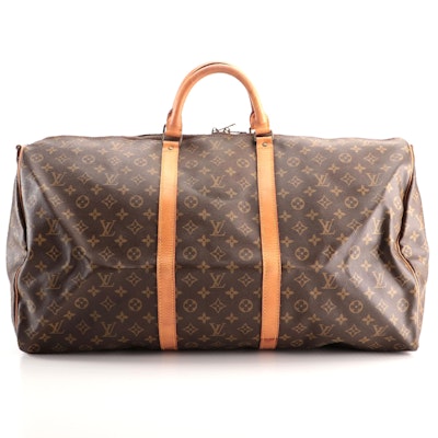 Louis Vuitton Keepall 60 Bandoulière in Monogram Canvas and Vachetta Leather