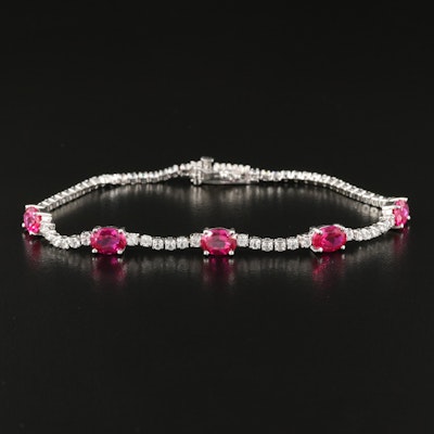 Sterling Ruby and Sapphire Bracelet