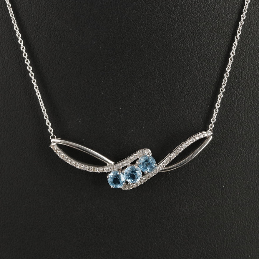 Sterling Topaz and Sapphire Necklace