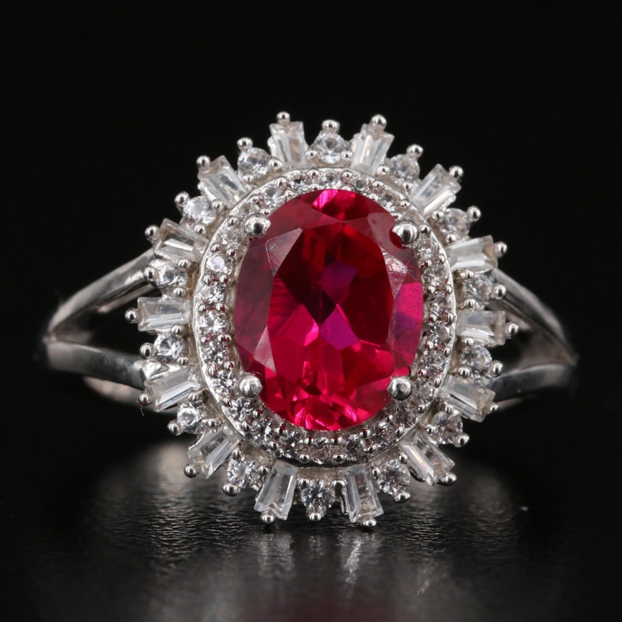Sterling Ruby and Sapphire Ring