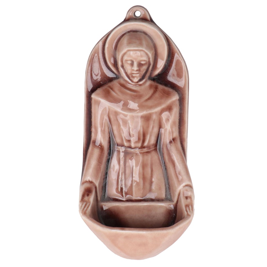 Clotilda Marie Zanetta for Rookwood Pottery St. Francis Holy Water Font, 1947