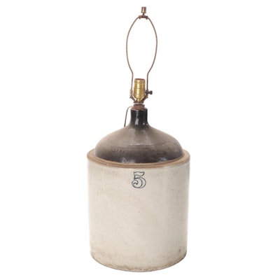 Salt Glazed No.2 Stoneware Jug, Antique and Adapted Mid-20th Century