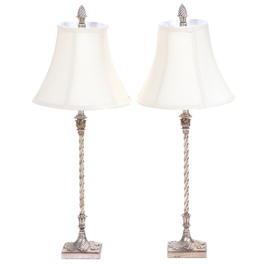 Pair of Gilt Metal and Composite Table Lamps