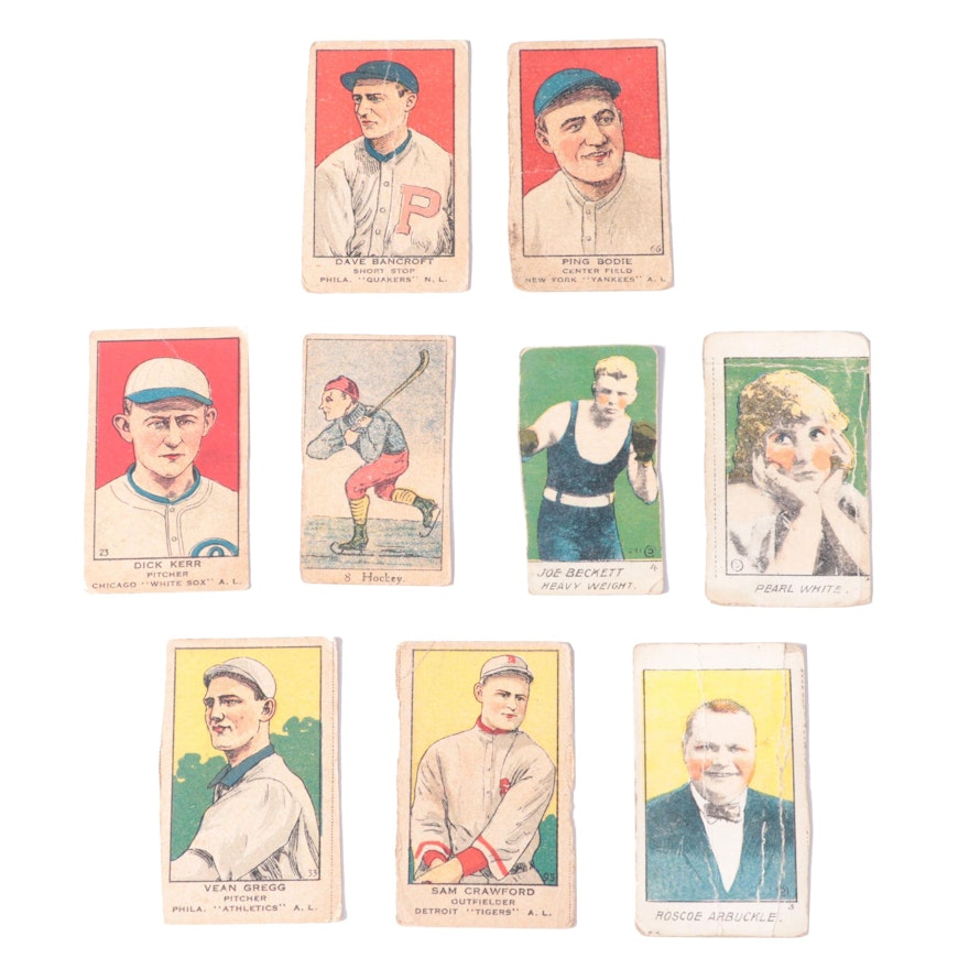1920 W514 and W550 Baseball and More Stars Strip Cards Including Bancroft, Bodie