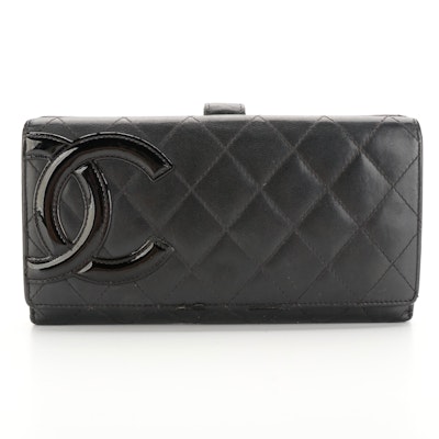 Chanel Cambon Ligne Continental Wallet in Quilted Lambskin Leather