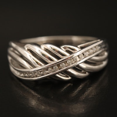 Sterling Silver and Diamond Ring