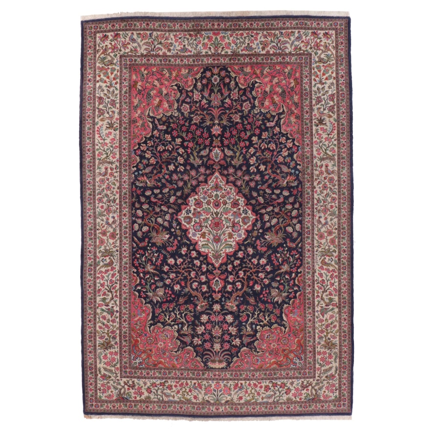 6'9 x 10'1 Hand-Knotted Persian Tabriz Silk and Wool Area Rug
