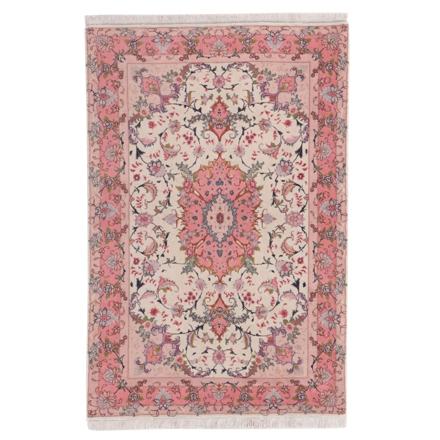 3'3 x 5'4 Hand-Knotted Persian Tabriz Area Rug