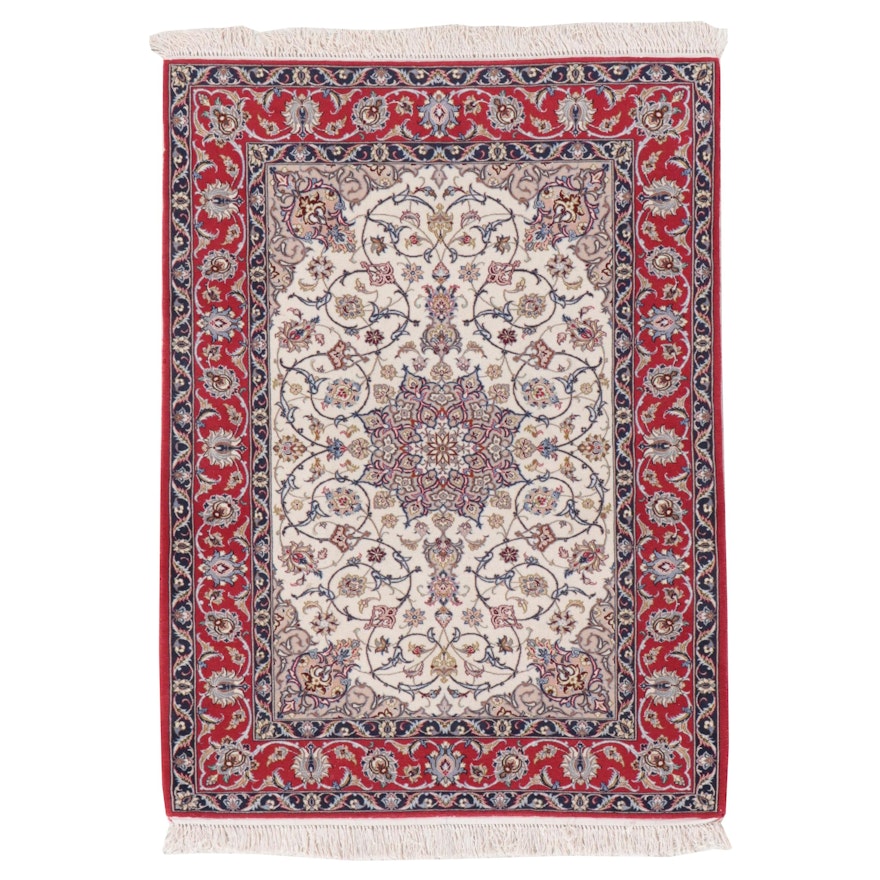 3'9 x 5'7 Hand-Knotted Persian Isfahan Area Rug