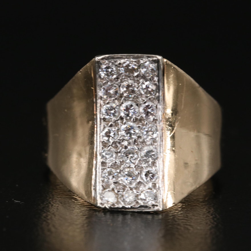 14K 0.53 CTW Diamond Concave Ring