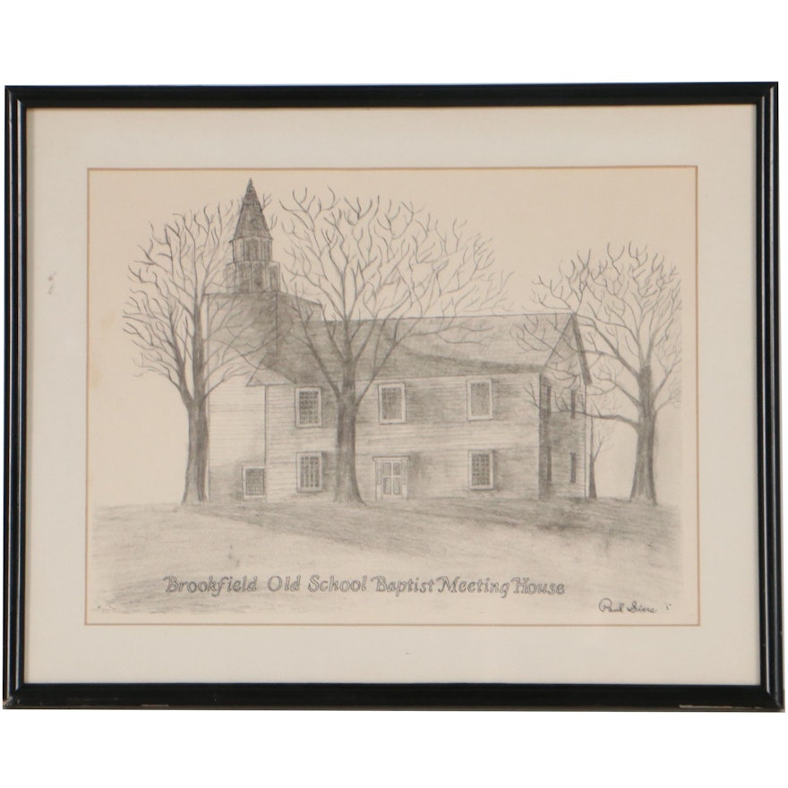 Halftone After Paul Siers "Brookfield Old School Baptist Meeting House"