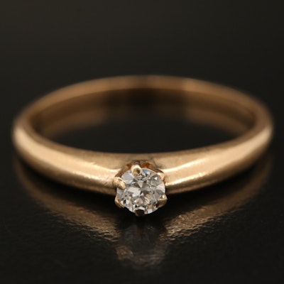 Vintage 14K 0.16 CT Diamond Solitaire Ring