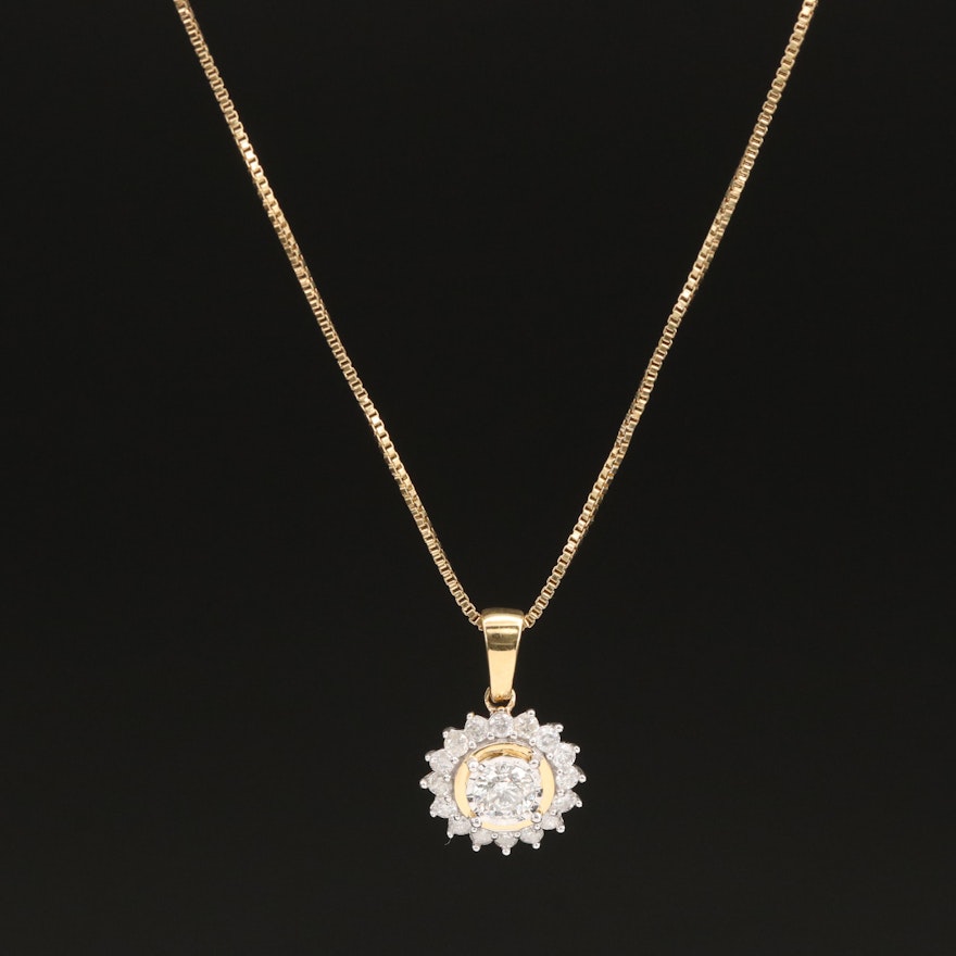 Sterling 0.51 CTW Diamond Pendant Necklace