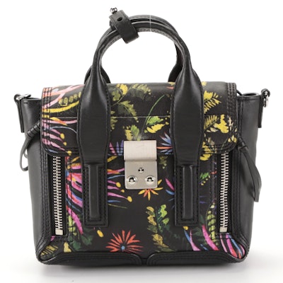 3.1 Phillip Lim Mini Pashli Satchel in Floral-Printed Leather with Strap