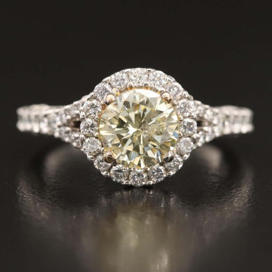 18K 2.32 CTW Diamond Halo Ring with Open Gallery